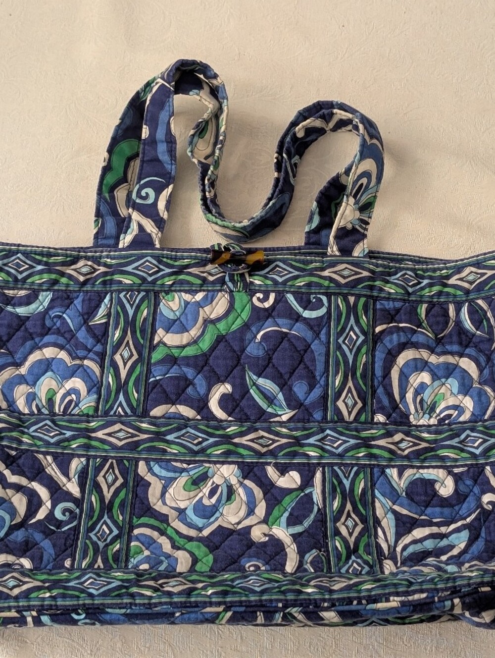 Vera Bradley Quilted Blue Floral Tote Bag